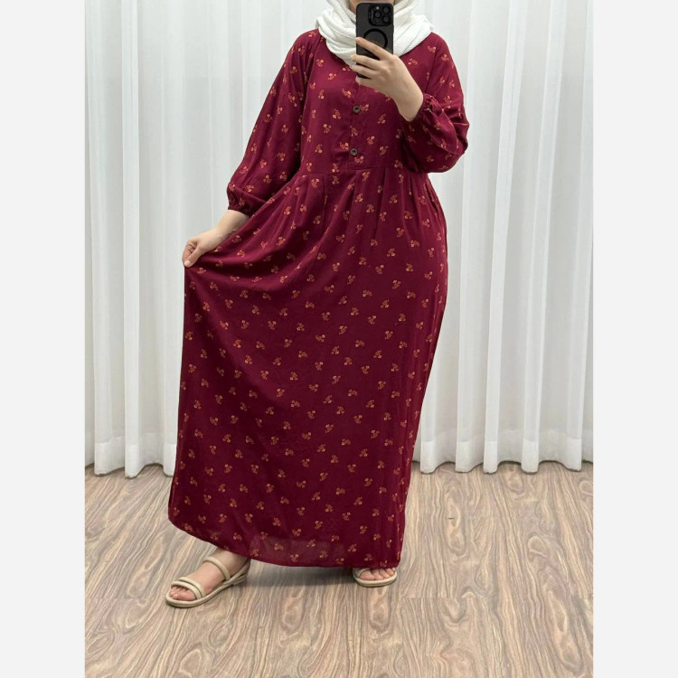 پیراهن ساحلی زنانه گلریز جلو دکمه دار مدل ایوبی فری سایز تا 48 بنددار چهارفصل شیک و راحت