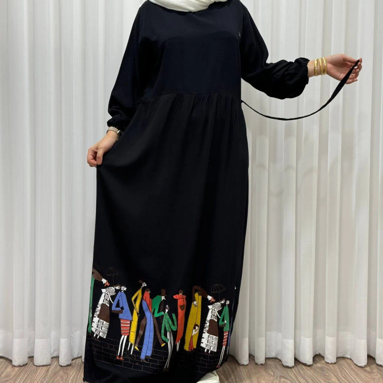 پیراهن ساحلی زنانه نخی فری سایز تا 48 قد 133 کمر بند دار شیک راحت چهارفصل