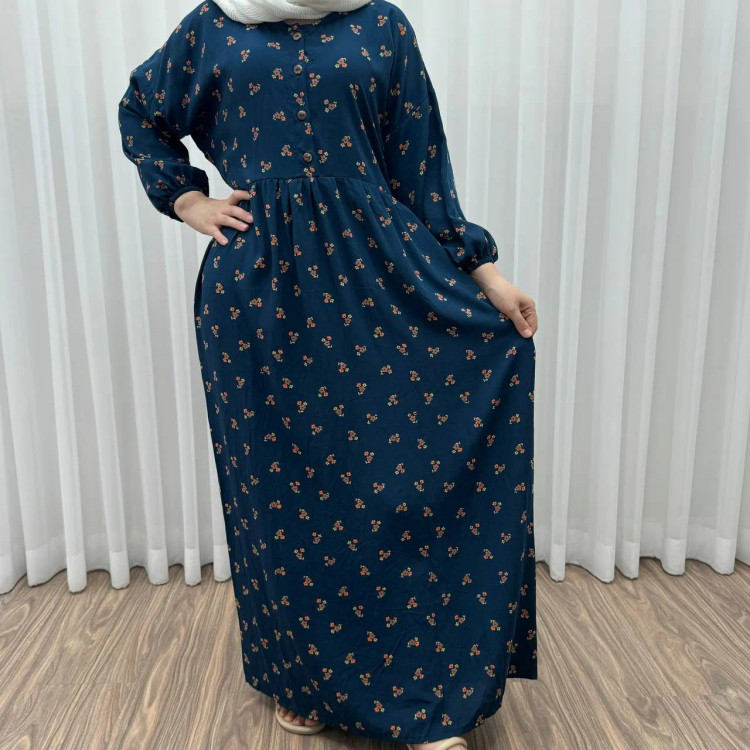 پیراهن ساحلی زنانه گلریز جلو دکمه دار مدل ایوبی فری سایز تا 48 بنددار چهارفصل شیک و راحت