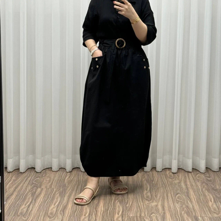 دامن کتان زنانه فری سایز شیک و راحت کد 1301 مناسب تا سایز 48 چهارفصل