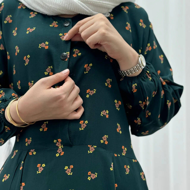 پیراهن ساحلی زنانه گلریز جلو دکمه دار مدل ایوبی فری سایز تا 48 بنددار چهارفصل شیک و راحت