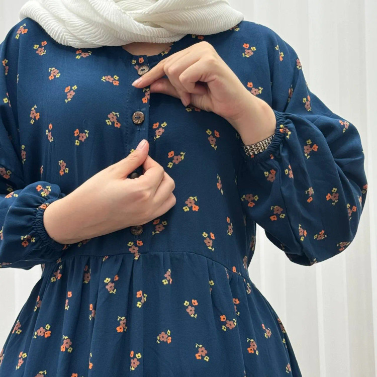 پیراهن ساحلی زنانه گلریز جلو دکمه دار مدل ایوبی فری سایز تا 48 بنددار چهارفصل شیک و راحت