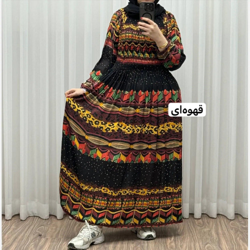 پیراهن زنانه کریشه هندی سرخپوستی وارداتی فری سایز تا 56 قد 140 سانتیمتر شیک و راحت چهارفصل بدون سایه اندازی