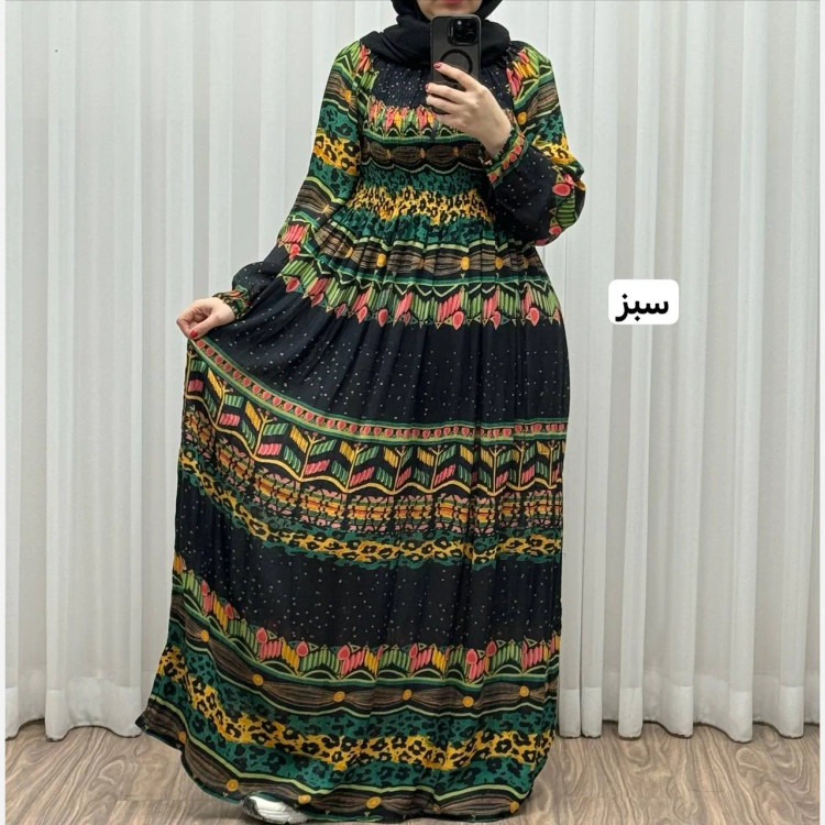 پیراهن زنانه کریشه هندی سرخپوستی وارداتی فری سایز تا 56 قد 140 سانتیمتر شیک و راحت چهارفصل بدون سایه اندازی