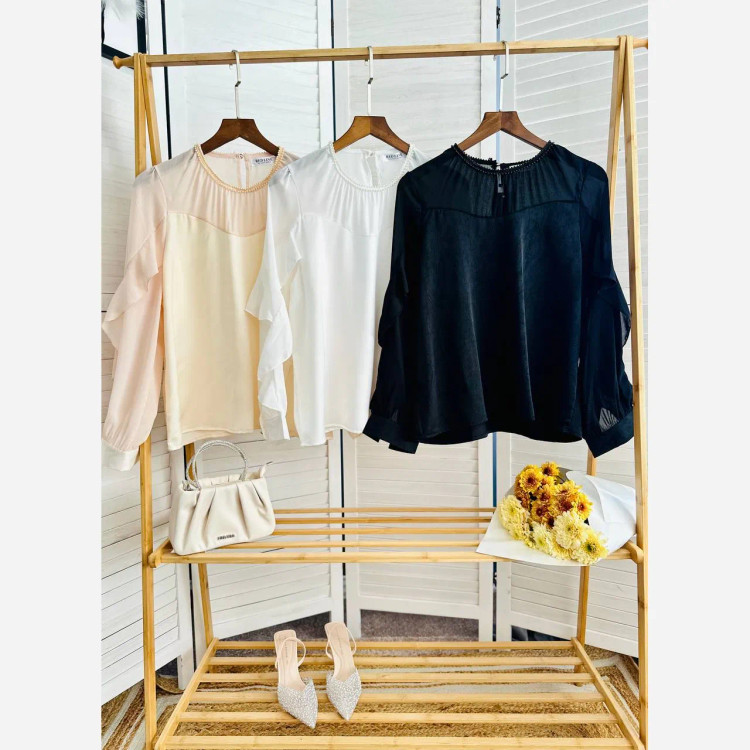 شومیز ساتن پری چهارفصل زنانه کد 1196 سایز 2XL تا 3XL مناسب تا سایز 48