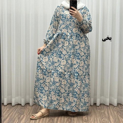 پیراهن فلور بوگاتی فری سایز تا 48 بنددار چهارفصل شیک و راحت بدون آبرفت و رنگ رفت