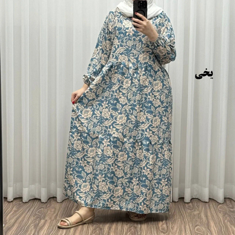 پیراهن فلور بوگاتی فری سایز تا 48 بنددار چهارفصل شیک و راحت بدون آبرفت و رنگ رفت