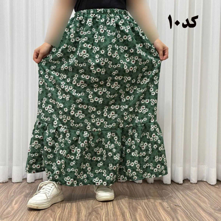 دامن بلند زنانه پفکی مدل پاموق فری سایز مناسب تا سایز 48 تنخور شیک و راحت چهارفصل بدون آبرفت و رنگ رفت