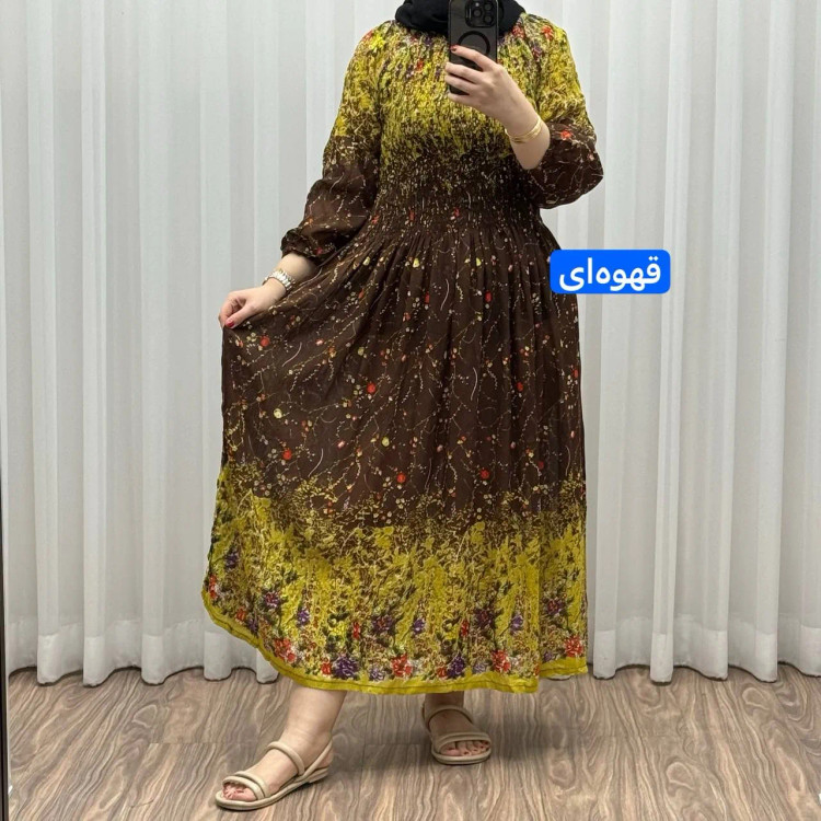 پیراهن کریشه گلریز فری سایز زنانه تا سایز 52 تنخور شیک و راحت چهارفصل بدون آبرفت و رنگ رفت