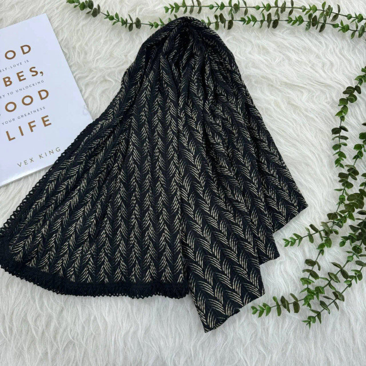 شال نخی کریشه مدل گندم قواره 180x80 سانتیمتر کد 997