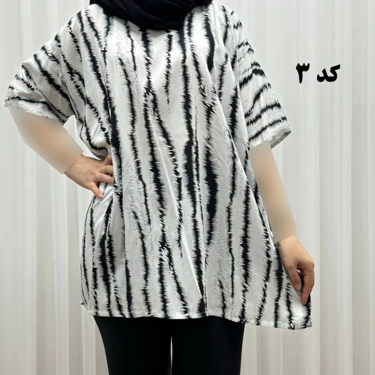 تیشرت نخی فری سایز زنانه تا سایز 52 چهارفصل تن خور شیک و راحت بدون سایه اندازی