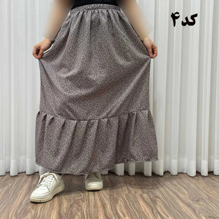 دامن بلند زنانه پفکی مدل پاموق فری سایز مناسب تا سایز 48 تنخور شیک و راحت چهارفصل بدون آبرفت و رنگ رفت