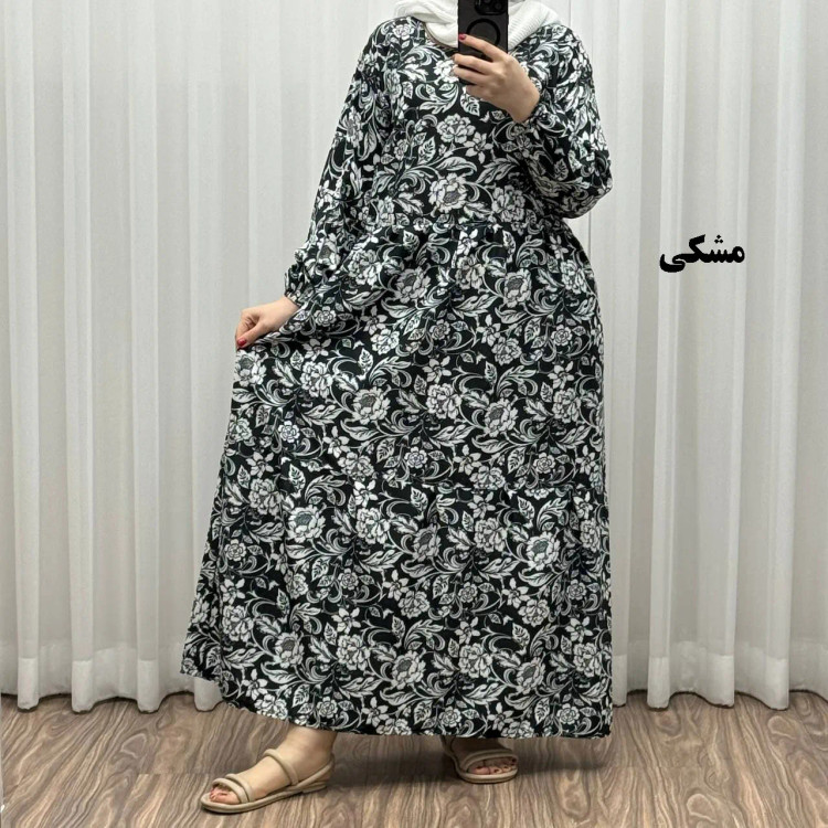 پیراهن فلور بوگاتی فری سایز تا 48 بنددار چهارفصل شیک و راحت بدون آبرفت و رنگ رفت