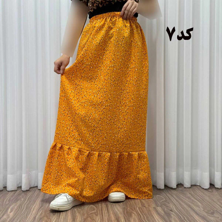 دامن بلند زنانه پفکی مدل پاموق فری سایز مناسب تا سایز 48 تنخور شیک و راحت چهارفصل بدون آبرفت و رنگ رفت