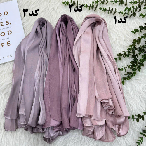 شال حریر ساتن راه راه قواره بزرگ 180x70 زنانه روزمره بدون سر خوردن و چروک