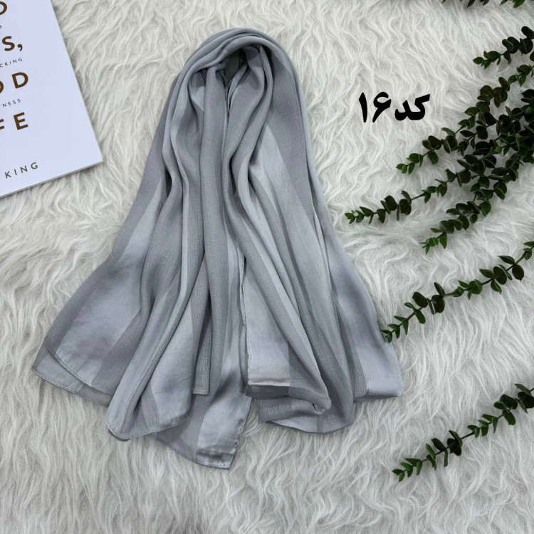 شال حریر ساتن راه راه قواره بزرگ 180x70 زنانه روزمره بدون سر خوردن و چروک