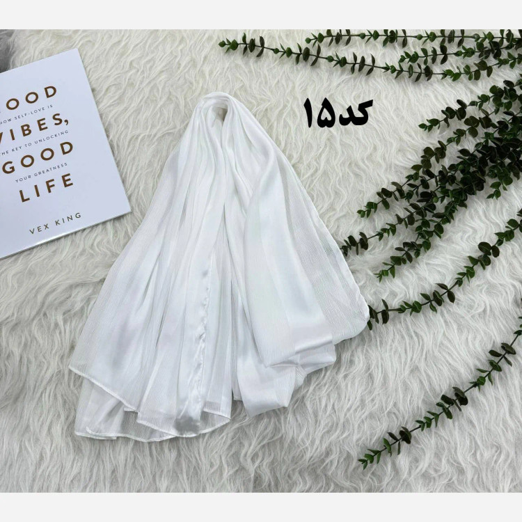 شال حریر ساتن راه راه قواره بزرگ 180x70 زنانه روزمره بدون سر خوردن و چروک