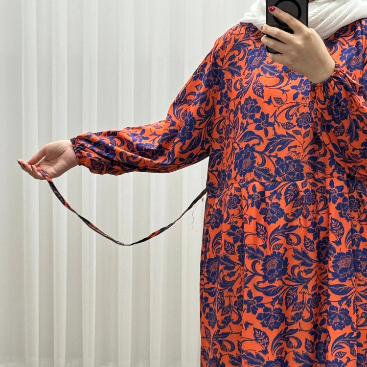 پیراهن فلور بوگاتی فری سایز تا 48 بنددار چهارفصل شیک و راحت بدون آبرفت و رنگ رفت