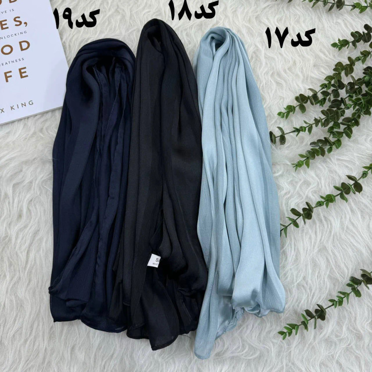 شال حریر ساتن راه راه قواره بزرگ 180x70 زنانه روزمره بدون سر خوردن و چروک