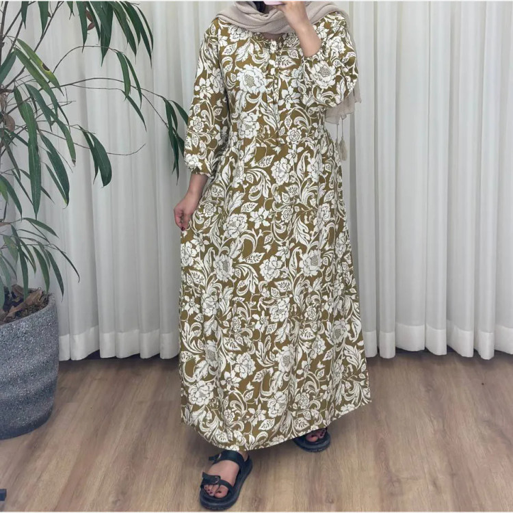 پیراهن فلور نخی رنگی فری سایز تا 46 قد 140 کمربنددار چهارفصل شیک و راحت بدون آبرفت و رنگ رفت