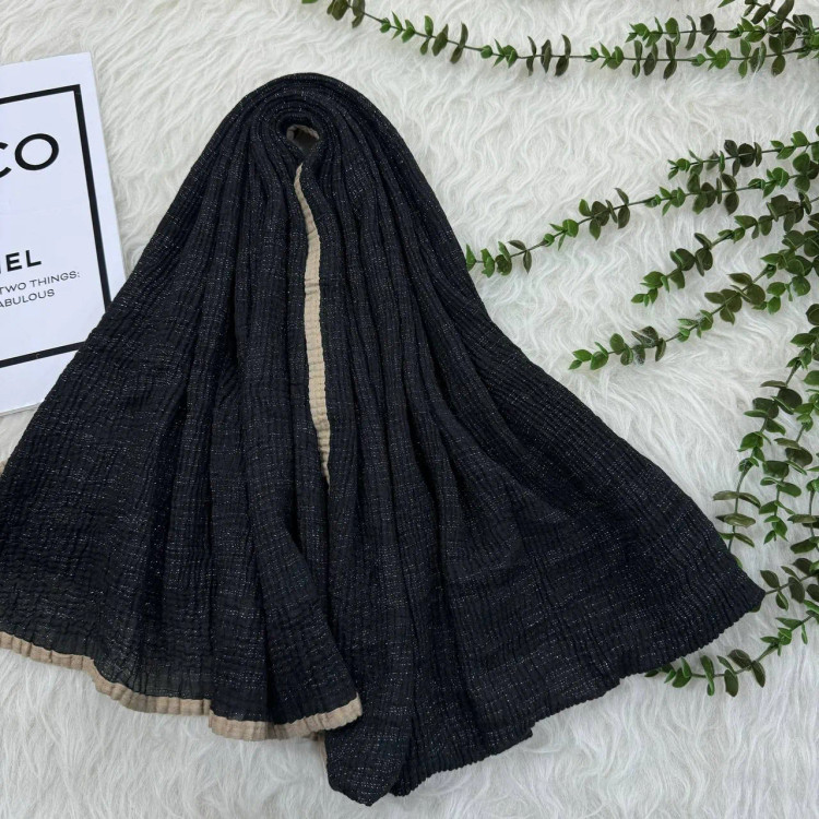 شال نخی دور گان دوزی لمه وارداتی قواره بزرگ 220×85 سانت کد 962