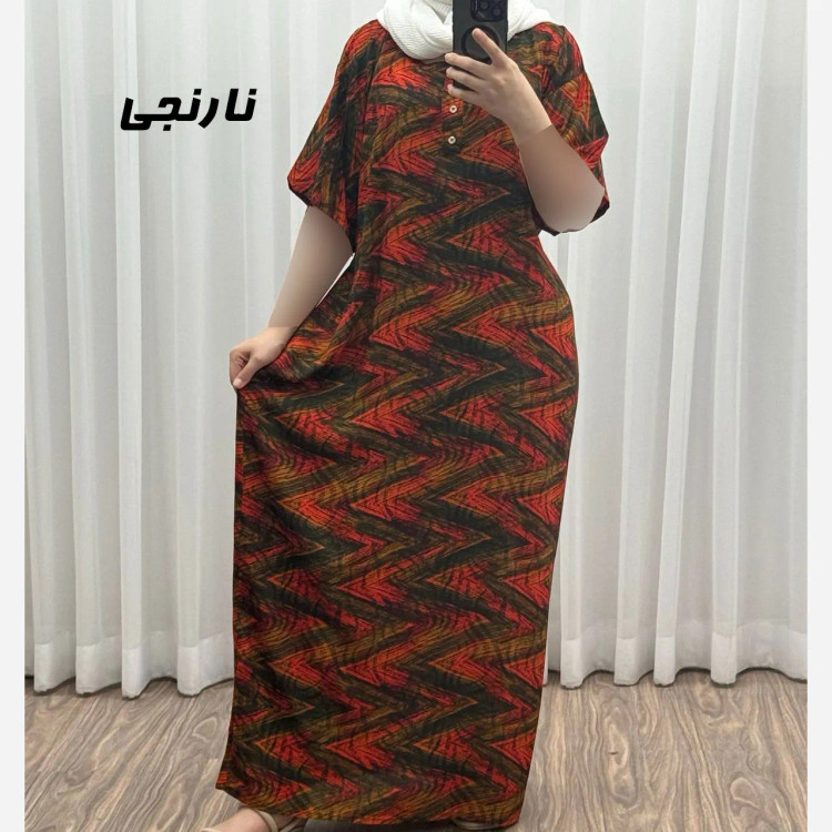 پیراهن ساحلی نخی فری سایز زنانه کد 934 مناسب تا سایز 52 تن خور شیک و راحت چهارفصل کمربند دار