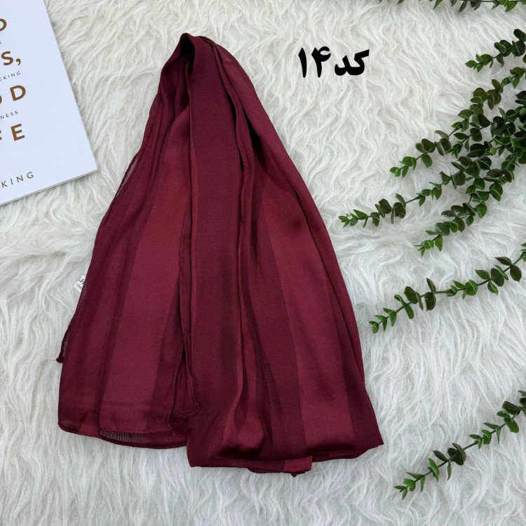 شال حریر ساتن راه راه قواره بزرگ 180x70 زنانه روزمره بدون سر خوردن و چروک