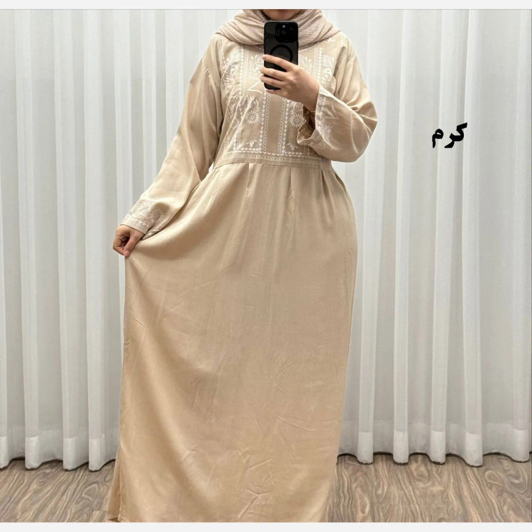 پیراهن ساحلی زنانه نخی مدل الهه فری سایز تا 46 کمربند دار تن خور شیک و راحت چهارفصل سایه نمیندازد