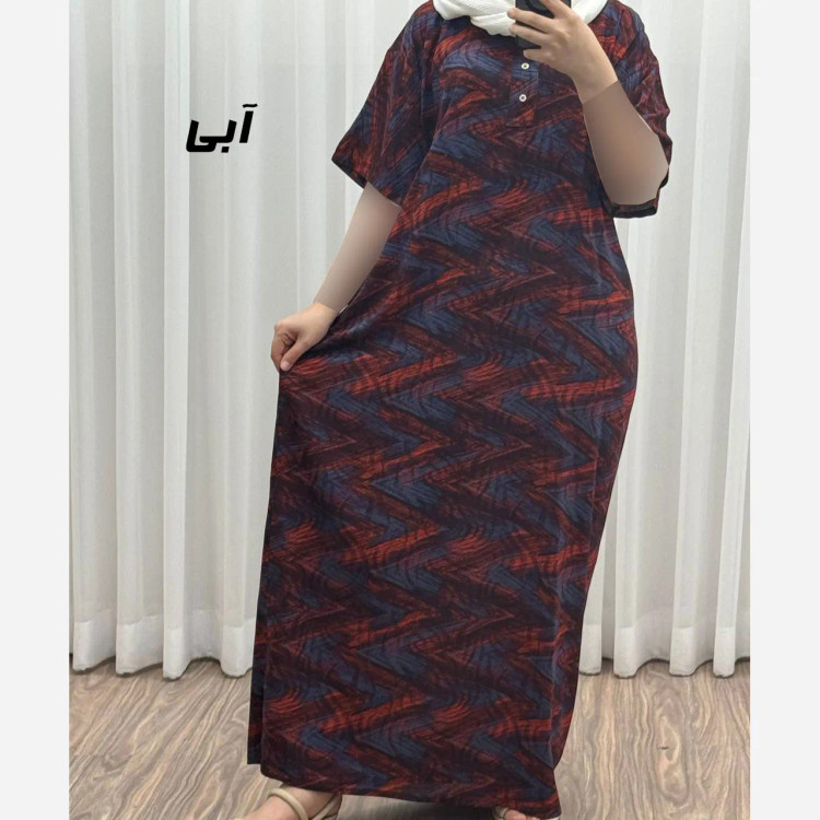 پیراهن ساحلی نخی فری سایز زنانه کد 934 مناسب تا سایز 52 تن خور شیک و راحت چهارفصل کمربند دار