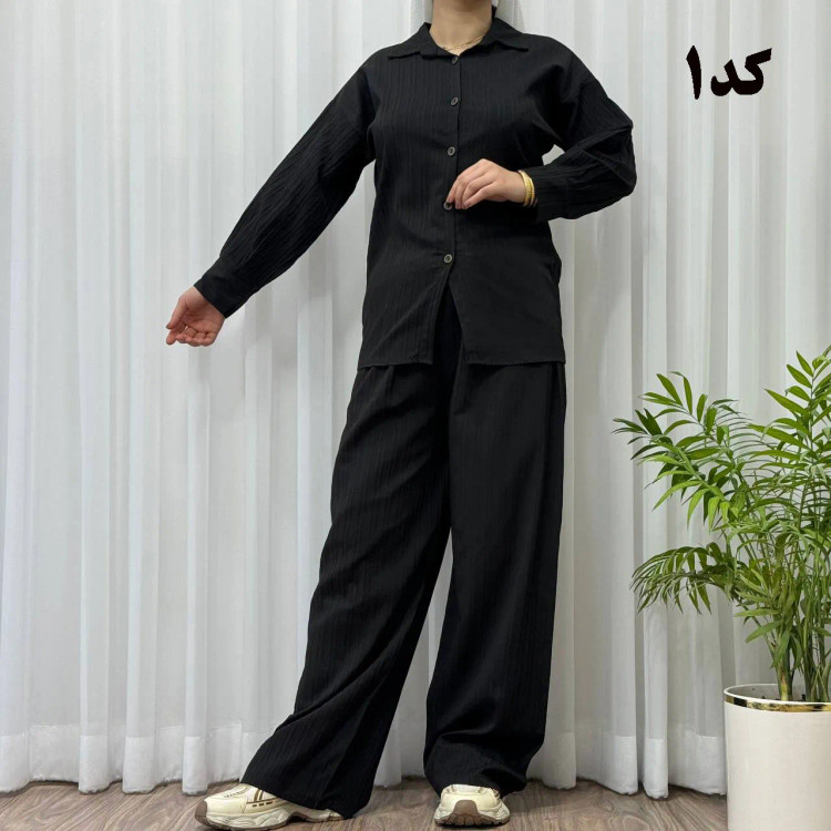 ست بلوز شلوار زنانه آیوا فری سایز شیک و راحت مناسب تا سایز 42 چهار فصل بدون چروک و سایه انداختن