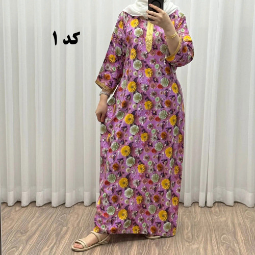 پیراهن نخی سه بعدی طلاکوب فلور بوگاتی فری سایز تا 52 زنانه کمربنددار چهارفصل شیک