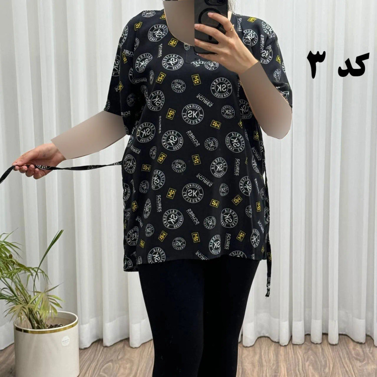 تیشرت نخی تایلندی فری سایز زنانه کد 700 تن خور شیک و راحت مناسب تا سایز 48