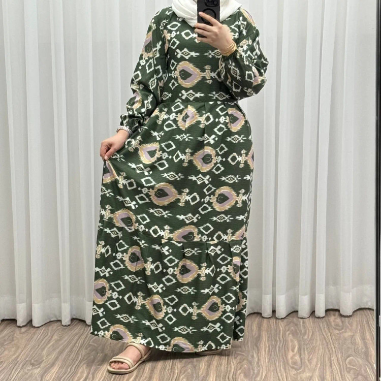 پیراهن ساحلی زنانه فلور بوگاتی مدل افسون کد 920 فری سایز تا 46 چهارفصل شیک و راحت بدون چروک و آبرفت و رنگ رفت بدون بدن نما کمربند دار