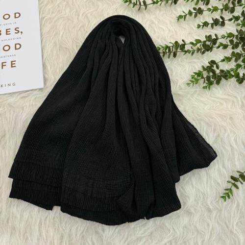 شال نخی مشکی برشکا وارداتی پرز و چروک نمیشود قواره 210x80