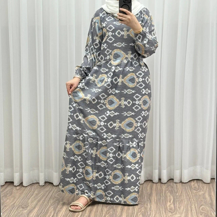 پیراهن ساحلی زنانه فلور بوگاتی مدل افسون کد 920 فری سایز تا 46 چهارفصل شیک و راحت بدون چروک و آبرفت و رنگ رفت بدون بدن نما کمربند دار