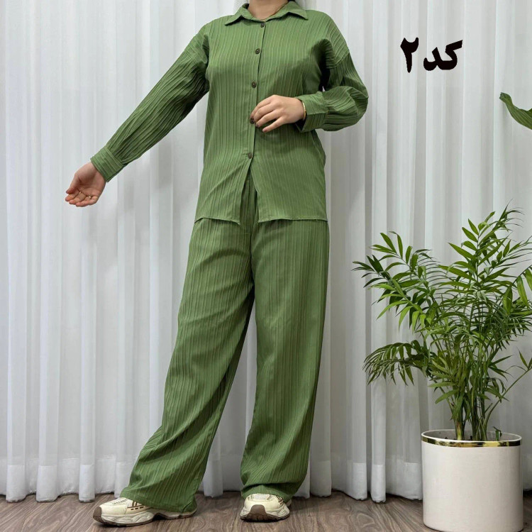 ست بلوز شلوار زنانه آیوا فری سایز شیک و راحت مناسب تا سایز 42 چهار فصل بدون چروک و سایه انداختن