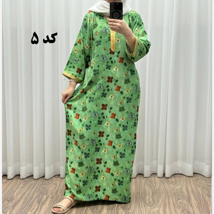 پیراهن نخی سه بعدی طلاکوب فلور بوگاتی فری سایز تا 52 زنانه کمربنددار چهارفصل شیک