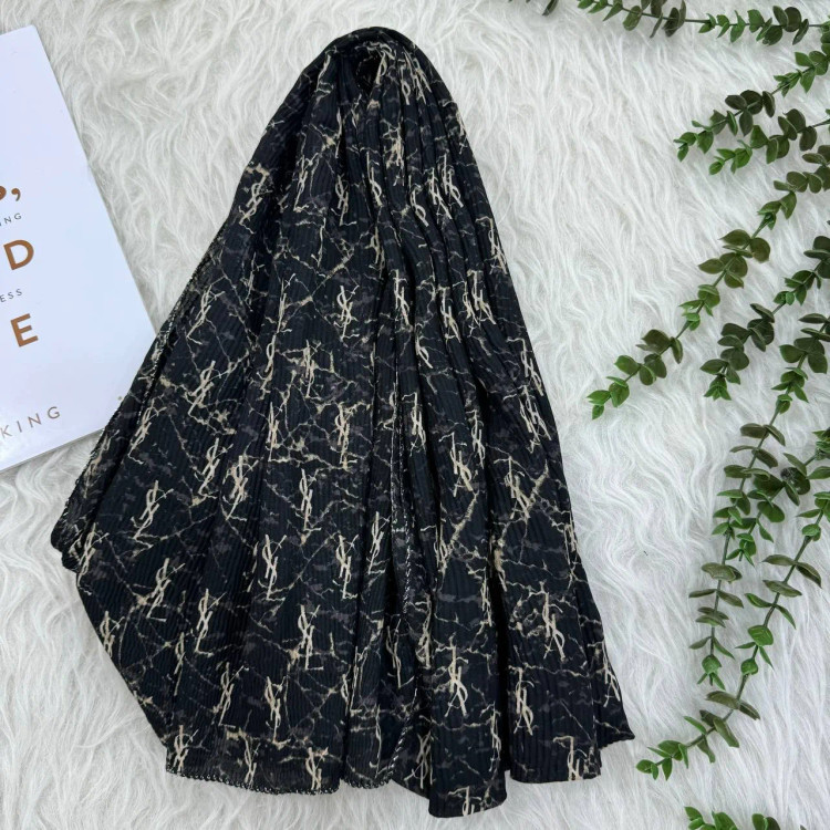 شال نخی برشکا مدل YSL کد 1338 قواره 190x75 سانتیمتر بدون آبرفت و چروک