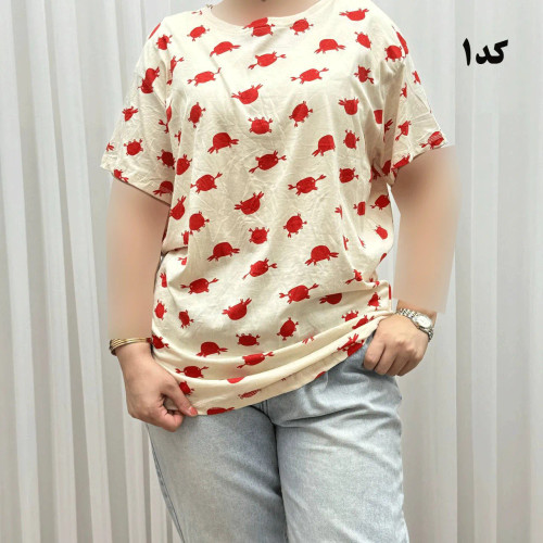 تیشرت طرحدار H&M کد 1170 آبرفت و رنگ رفت ندارد چروک نمیشود سایزبندی کامل S تا XXXL