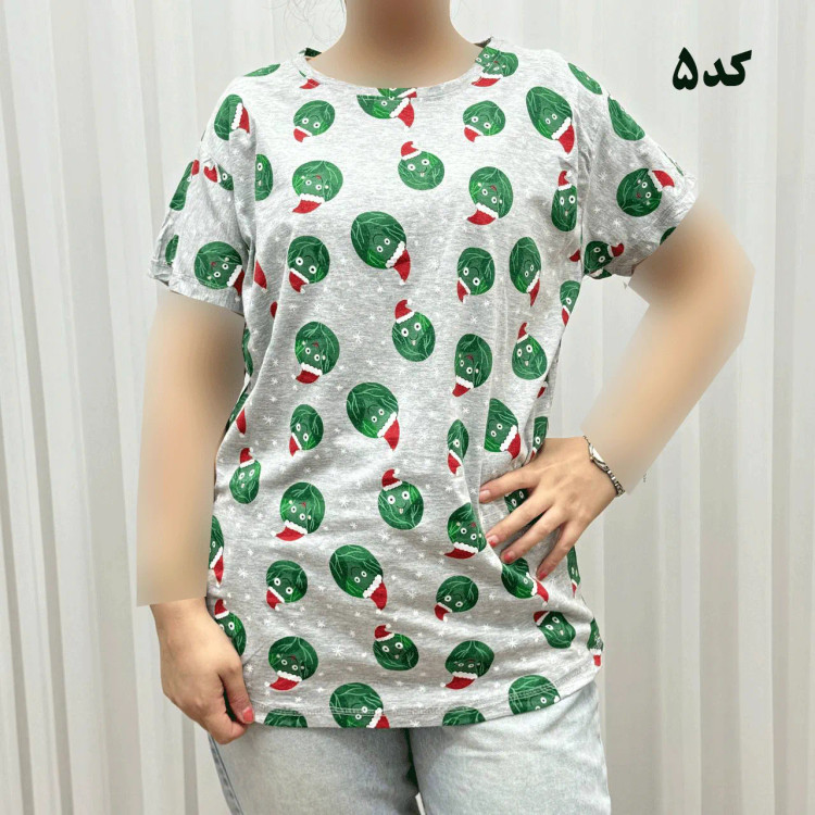 تیشرت طرحدار H&M کد 1170 آبرفت و رنگ رفت ندارد چروک نمیشود سایزبندی کامل S تا XXXL