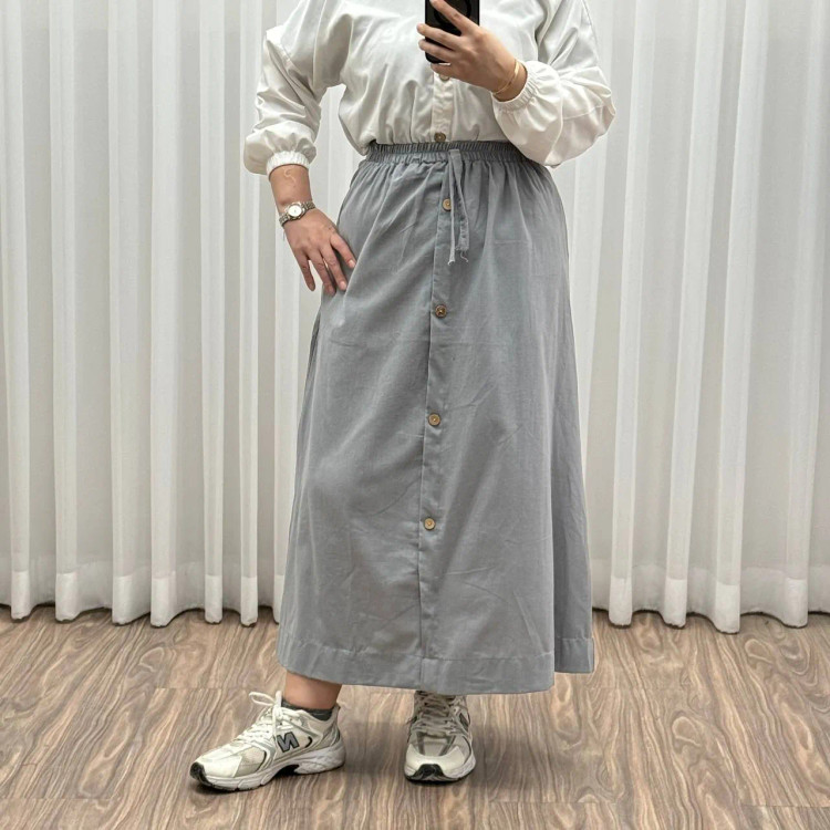 دامن لنین فری سایز شیک و راحت مناسب تا سایز 54 چهارفصل بدون آبرفت و رنگ رفت کمربند دار