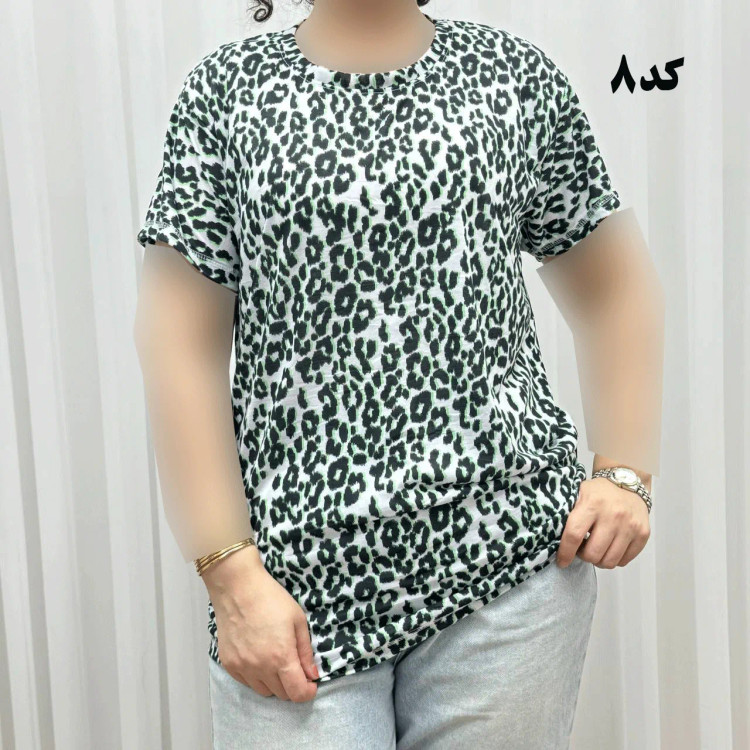 تیشرت پلنگی H&M سایزبندی کامل S تا XXXL آبرفت و رنگ رفت ندارد