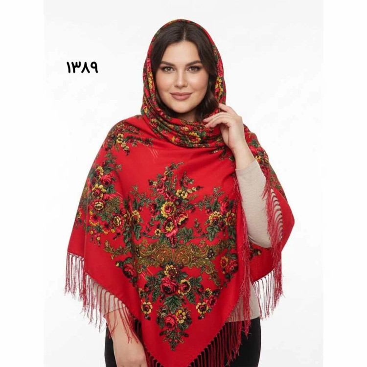 روسری ترکمن اصل کد 1389 ترکیه وارداتی جنس نخی قواره 140-150 ریشه دستباف 4 فصل