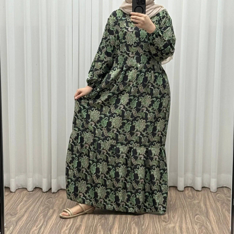 پیراهن فلور بوگاتی فری سایز زنانه کد 1215 تا سایز 46 مناسب چهارفصل بنددار شیک راحت