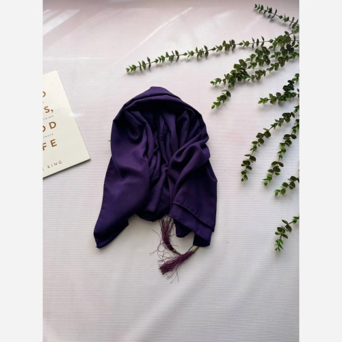 شال ساده نخی طرح اسلپ زنانه قواره بزرگ 200x80 سرمه ای عدم آبرفت و رنگ رفت