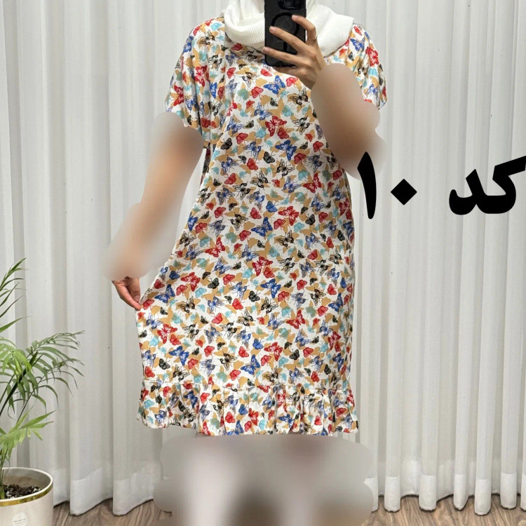 پیراهن نخی شسته شده فری سایز مناسب تا سایز 50 چهارفصل تن خور شیک و راحت بدون آبرفت و رنگ رفت