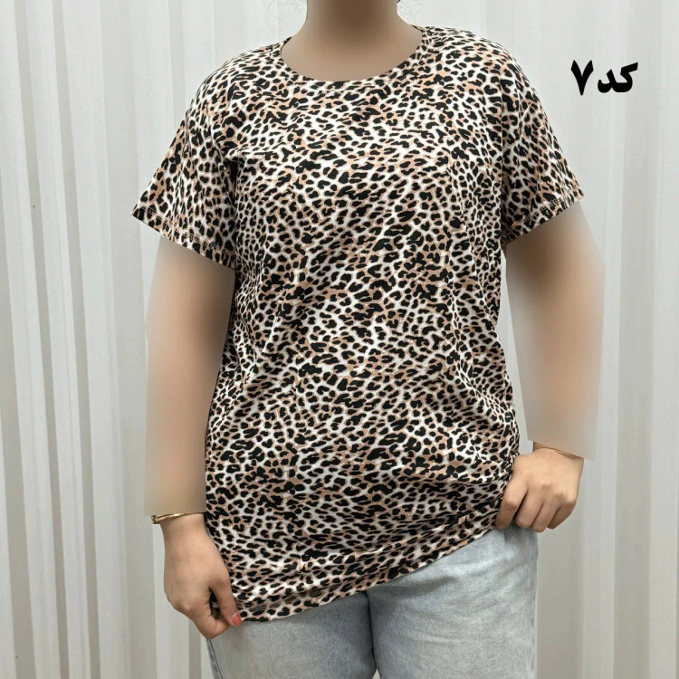 تیشرت پلنگی H&M سایزبندی کامل S تا XXXL آبرفت و رنگ رفت ندارد