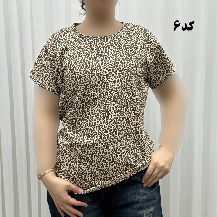 تیشرت پلنگی H&M سایزبندی کامل S تا XXXL آبرفت و رنگ رفت ندارد