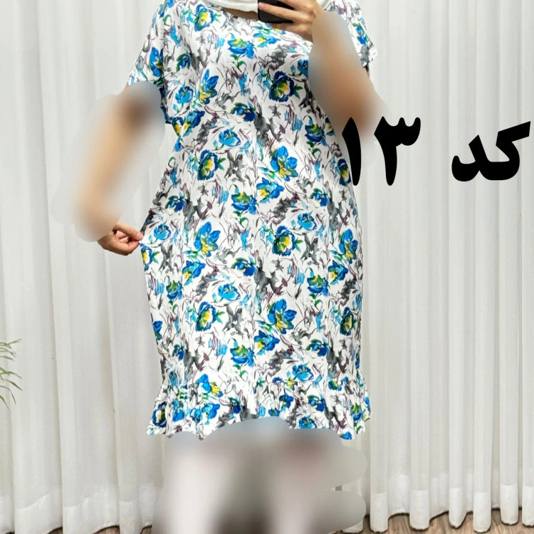 پیراهن نخی شسته شده فری سایز مناسب تا سایز 50 چهارفصل تن خور شیک و راحت بدون آبرفت و رنگ رفت