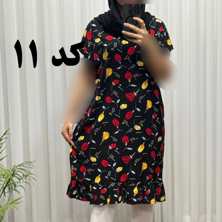 پیراهن نخی شسته شده فری سایز مناسب تا سایز 50 چهارفصل تن خور شیک و راحت بدون آبرفت و رنگ رفت